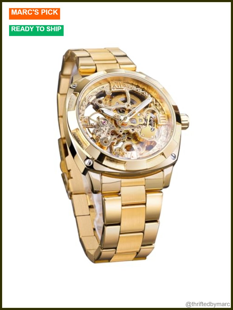 Automatic Skeleton Mechanical Wristwatch Stainless Steel Luminous Mens Business